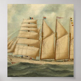 De barchentine Herdis van de Amerikaanse Star Line Poster