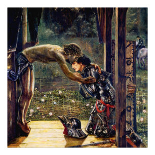 De Barmhartige Ridder door Edward Burne-Jones Foto Afdruk