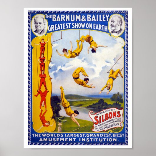 De Barnum & Bailey 1896 Oude Poster Gerestaureerd (Voorkant)