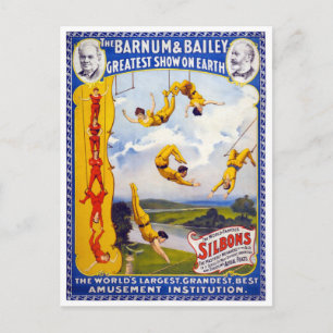 De barnum- en bailey 1896-valstrik briefkaart