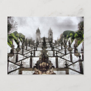 De baroktrap van Bom Jesus in Braga Briefkaart
