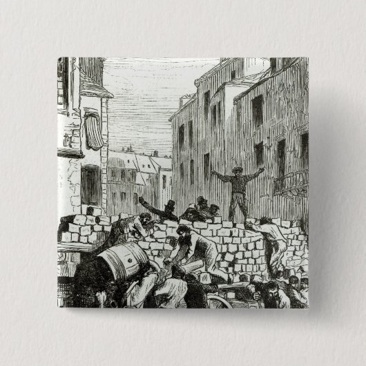 De Barricade Vierkante Button 5,1 Cm (Voorkant)