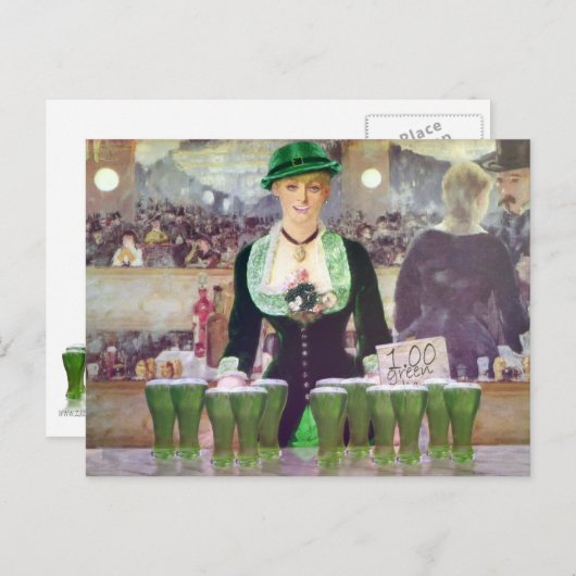 De Bartender St. Patrick's Day Briefkaart (Voorkant / Achterkant)
