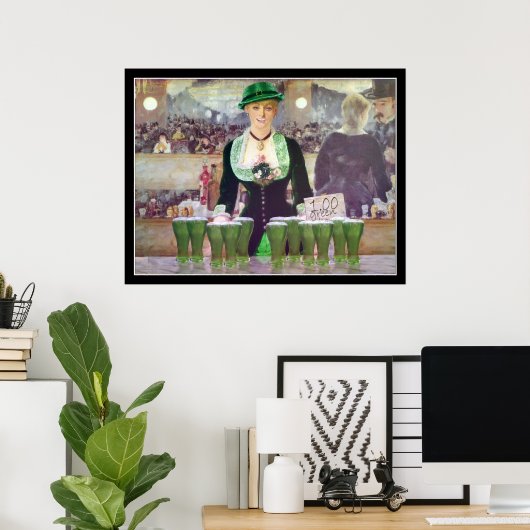 De Bartender verkoopt $1 groene bier Poster (Thuiskantoor)