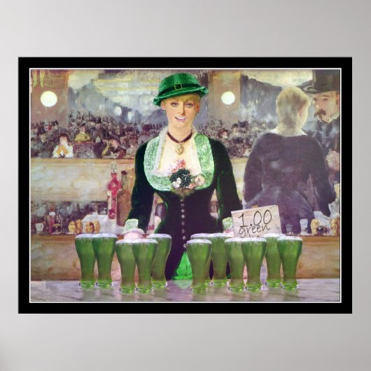 De Bartender verkoopt $1 groene bier Poster (Voorkant)