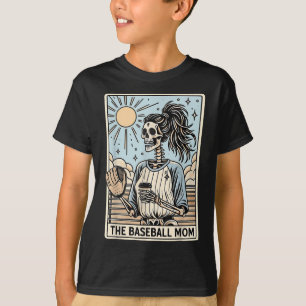 De Baseball Mom Skeleton Tarot, Baseball Mama Mot T-shirt