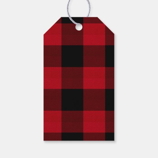 De Basics Buffalo Zwart en Rood Plaid/Kraft ID602 Cadeaulabel (Achterkant)