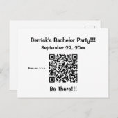 De basis Uitnodiging van de Partij Bachelor met QR (Voorkant / Achterkant)