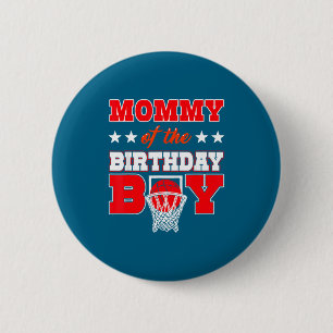 De Basketbal Feest Mama Verjaardag Basketbal Ronde Button 5,7 Cm