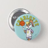 De basketbal van Lola Ronde Button 5,7 Cm (Voorkant /achterkant)