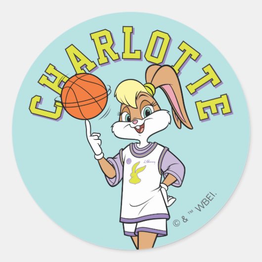 De basketbal van Lola Ronde Sticker (Voorkant)