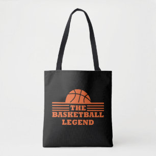 De basketballegende oranje bal draagtas
