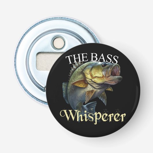 De Bass Whisperer Donker Button Flesopener (Voorkant)