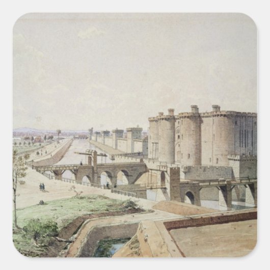 De Bastille in 1420 Vierkante Sticker (Voorkant)