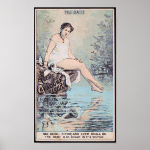 De Bath Lady  Cigar Ad Poster