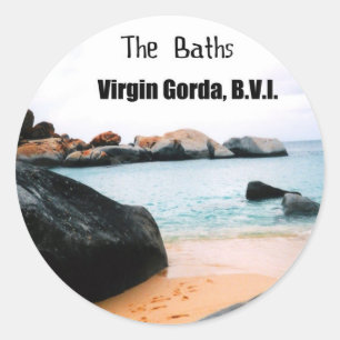 De Baths, Virgin Gorda B.V.I. Ronde Sticker