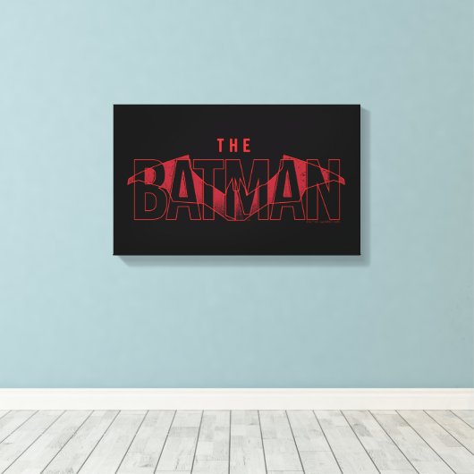 De Batman Bat Overlay-Logo Canvas Afdruk (Insitu (Houten vloer))