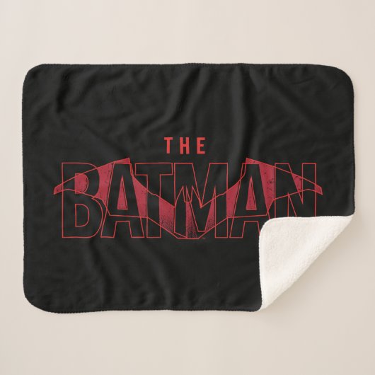 De Batman Bat Overlay-Logo Sherpa Deken (Voorkant (horizontaal))