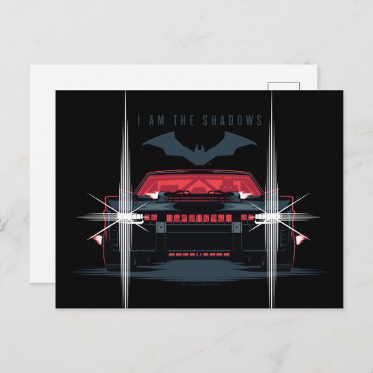 De Batman Batmobile - ik ben de schaduwen Briefkaart (Voorkant / Achterkant)