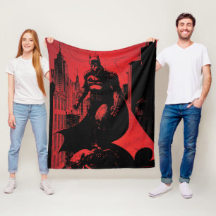 De Batman Comic Book Illustration Fleece Deken