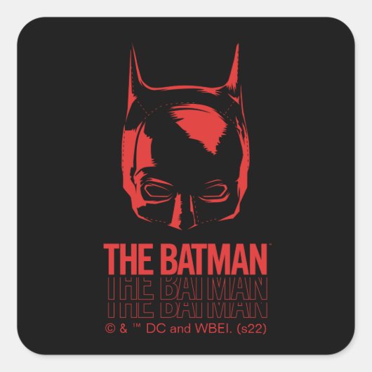 De Batman Cowl Logo Vierkante Sticker (Voorkant)