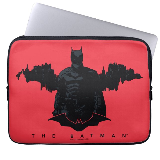 De Batman Gotham Silhouette Laptop Sleeve (Voorkant)