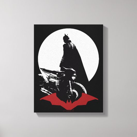 De Batman Motorcycle Silhouette Canvas Afdruk (Voorkant)