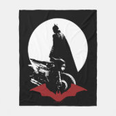 De Batman Motorcycle Silhouette Fleece Deken (Voorkant)