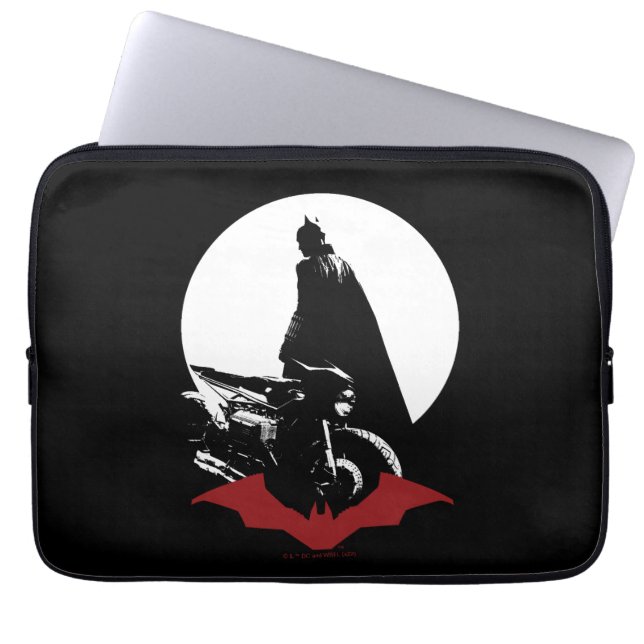 De Batman Motorcycle Silhouette Laptop Sleeve (Voorkant)
