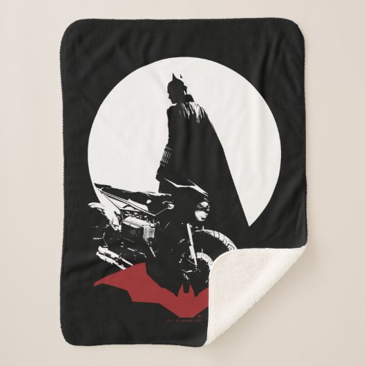 De Batman Motorcycle Silhouette Sherpa Deken (Voorkant)