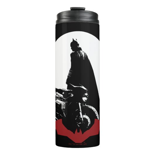 De Batman Motorcycle Silhouette Thermosbeker (Voorkant)