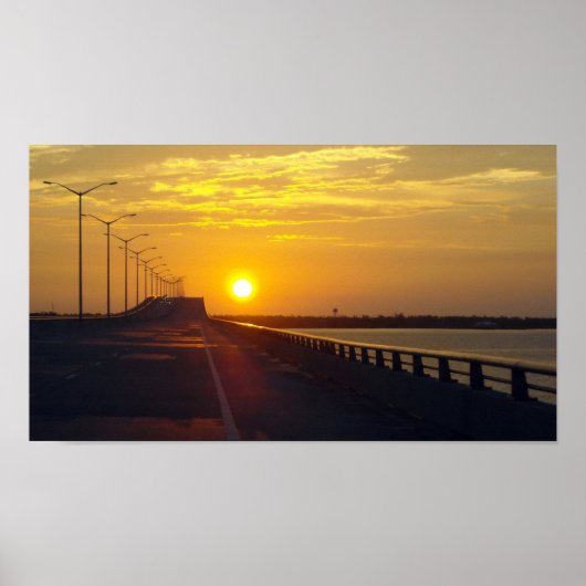 De Bay Bridge bij zonsondergang Poster (Voorkant)