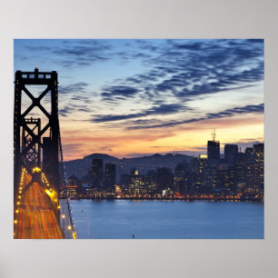 De Bay Bridge vanuit Treasure Island Poster