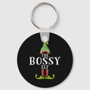 De bazige elf grappige bijpassende pyjama Kerstmis Sleutelhanger