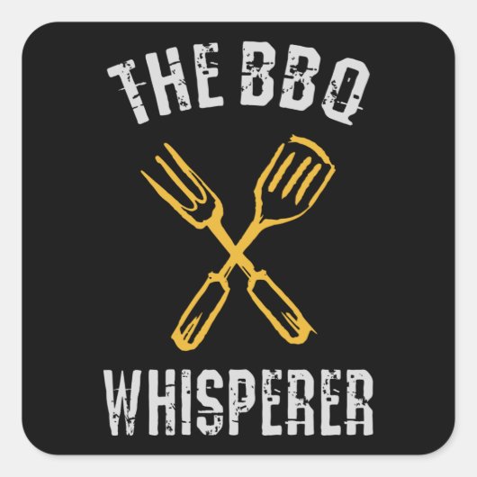 De BBQ Whisperer Vierkante Sticker (Voorkant)