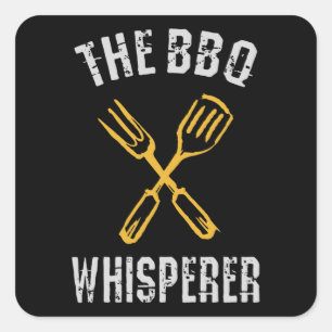 De BBQ Whisperer Vierkante Sticker