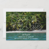 De Beach bruiloft van de bestemming sparen de Datu Save The Date (Voorkant)
