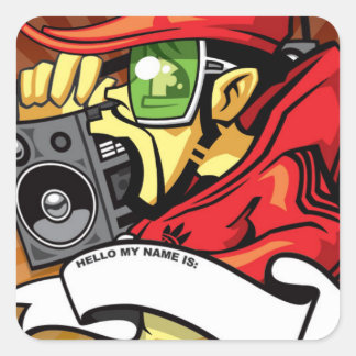 De Beastie Boy Vierkante Sticker