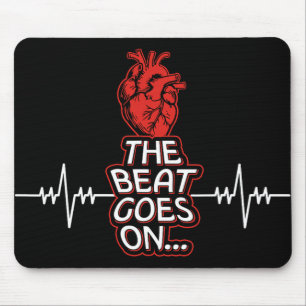 De beat gaat verder Draag voor Heart Disease Aware Muismat