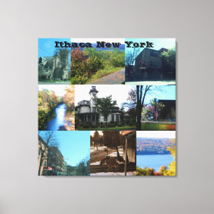 DE BEAUTY VAN ITHACA, NEW YORK CANVAS AFDRUK