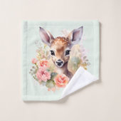 De Beaux Cerfs Entourés De Roses (Gant de toilette)