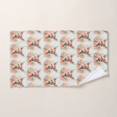 De Beaux Cerfs Entourés De Roses (Serviette à main)