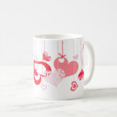 De Beaux Coeurs Accrochant Valentine Mignonne Mug (Devant droit)