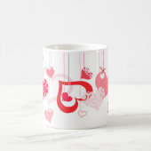 De Beaux Coeurs Accrochant Valentine Mignonne Mug (Centre)