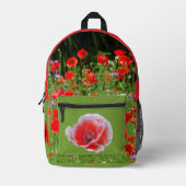 De beaux pavots partout sur le sac à dos imprimé (Recto)