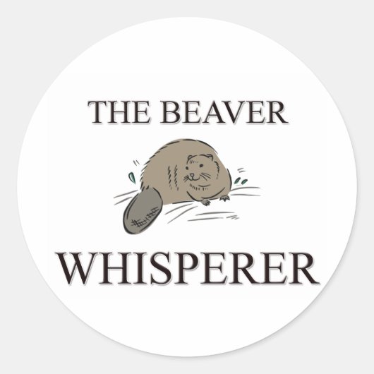 De Beaver Whisperer Ronde Sticker (Voorkant)