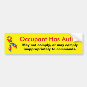 De bediende is voorzichtig met autisme bumpersticker