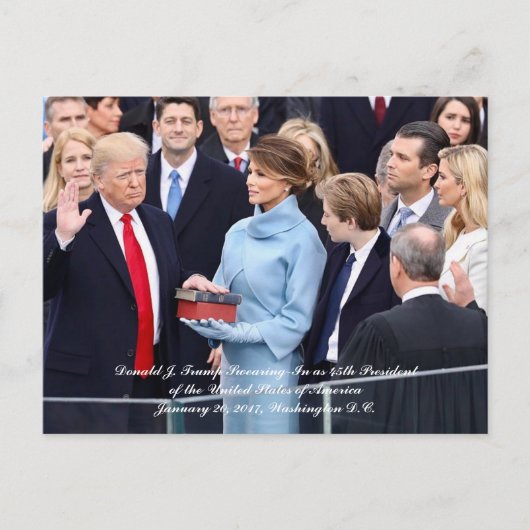 De beëdiging van het 45e President Donald Trump Briefkaart (Voorkant)