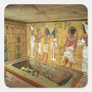 De begraafkamer in de Tomb van Tutankhamun Vierkante Sticker