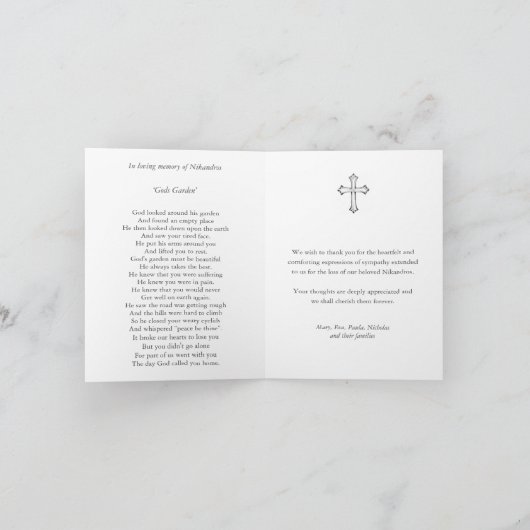 De begrafenis dankt u Kaarten | Madonnina 3 (Binnen)